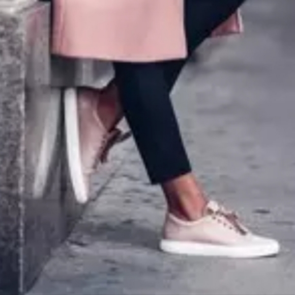 Rag & Bone Spazzolato Pink Leather Sneakers - Picture 2 of 11